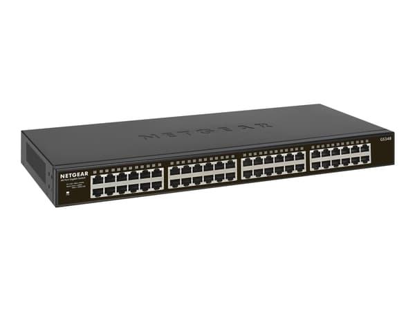 NETGEAR SOHO GS348 - Switch - ohanterad - 48 x 10/100/1000 - skrivbordsmodell, rackmonterbar