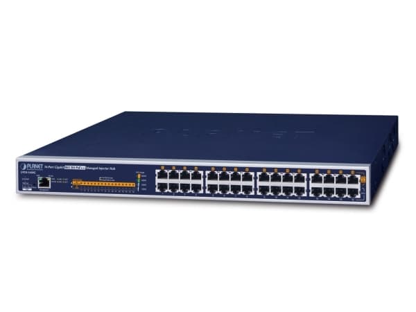 PLANET UPOE-1600G, hanterad, Gigabit Ethernet (10/100/1000), Strömförsörjning via Ethernet (PoE) stöd, Rackmontering, 1U