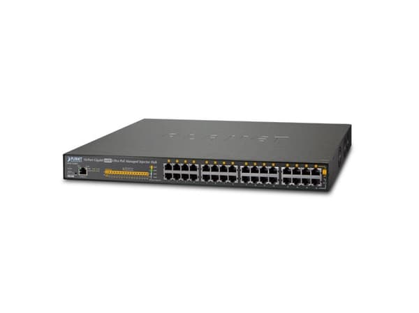 PLANET UPOE-1600G, hanterad, Gigabit Ethernet (10/100/1000), Strömförsörjning via Ethernet (PoE) stöd, Rackmontering, 1U