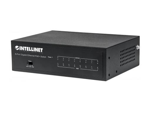 Intellinet 561204, Hallittu, Gigabit Ethernet (10/100/1000), Täysin kaksipuolinen, Power over Ethernet -tuki musta