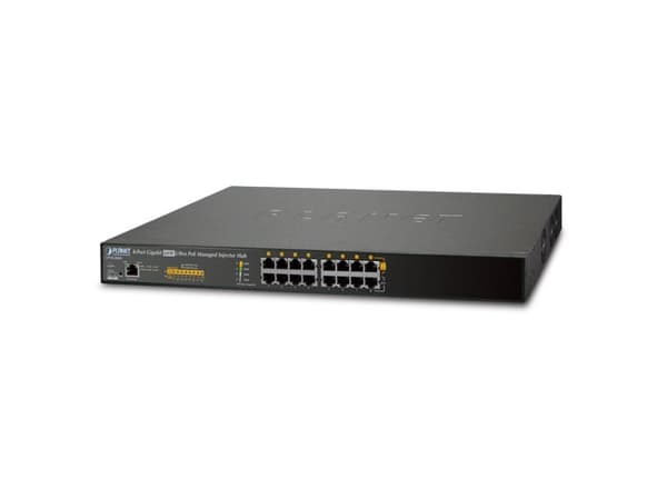 PLANET UPOE-800G, Håndtert, Gigabit Ethernet (10/100/1000), Strøm over Ethernet (PoE), Rack-montering