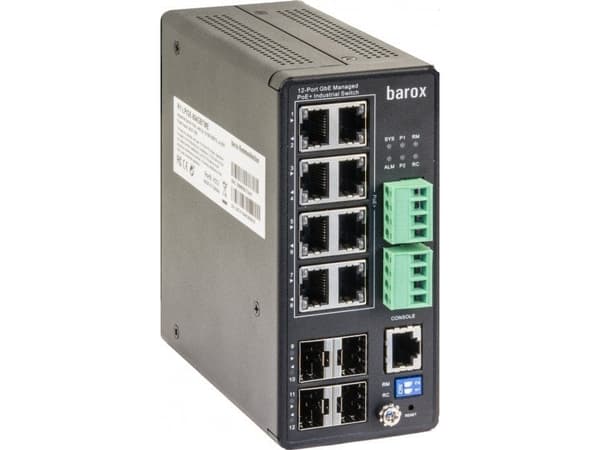 Barox RY-LPIGE-804GBTME, hanterad, L2/L3, Gigabit Ethernet (10/100/1000), Full duplex, Strömförsörjning via Ethernet (PoE) stöd