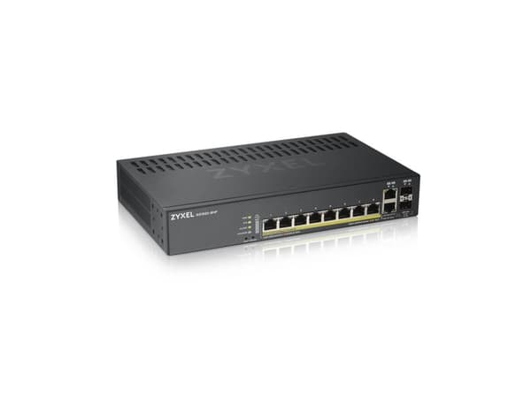 Zyxel GS1920-8HPv2 - Switch - smart - 8 x 10/100/1000 (PoE+) + 2 x kombinations-Gigabit SFP - skrivbordsmodell, väggmonterbar - PoE+ (130 W)