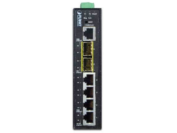 PLANET IGS-5225-4T2S - Switch - L2+ - Administrerad - 4 x 10/100/1000 + 2 x SFP - DIN-skenmonterbar - Växelström 24 V/likström 12-48 V
