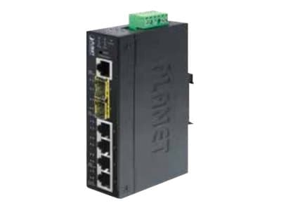 PLANET IGS-5225-4T2S - Switch - L2+ - Styrt - 4 x 10/100/1000 + 2 x SFP - DIN-skinnemonterbar - AC 24 V / DC 12 - 48 V Blå