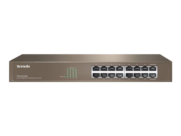 Tenda TEG1016D - Switch - ej administrerad - 16 x 10/100/1000 - monterbar på stativ