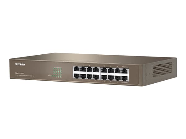 Tenda TEG1016D - Switch - ej administrerad - 16 x 10/100/1000 - monterbar på stativ Blå