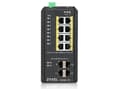 Miniatyrbild 4 av 5: Zyxel RGS200-12P - Switch - Administrerad - 8 x 10/100/1000 (PoE+) + 4 x SFP - DIN-skenmonterbar, rackmonterbar - PoE+ (240 W) - likström