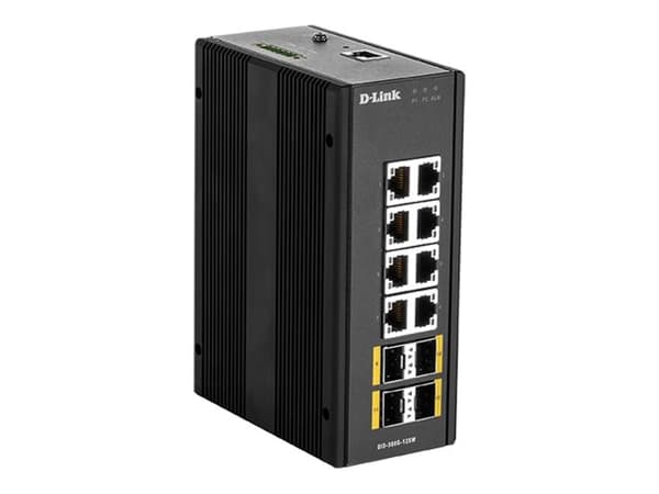 D-Link DIS 300G-12SW - Switch - Administrerad - 8 x 10/100/1000 + 4 x 100/1000 SFP - DIN-skenmonterbar, väggmonterbar