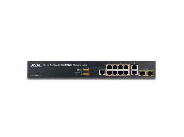 PLANET GS-5220-8P2T2S - Switch - Administrerad - 8 x 10/100/1000 (PoE+) + 2 x 10/100/1000 + 2 x Fast Ethernet/Gigabit SFP - skrivbordsmodell, rackmon