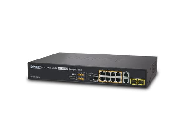 PLANET GS-5220-8P2T2S - Switch - Administrerad - 8 x 10/100/1000 (PoE+) + 2 x 10/100/1000 + 2 x Fast Ethernet/Gigabit SFP - skrivbordsmodell, rackmon