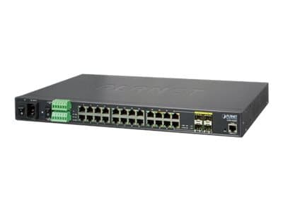 PLANET IGSW-24040T - Switch - L2+ - Administrerad - 24 x 10/100/1000 + 4 x delad Gigabit SFP - skrivbordsmodell Svart