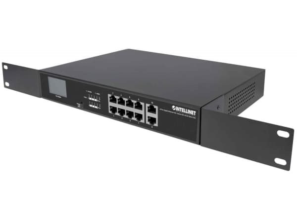 Intellinet 561303, Gigabit Ethernet (10/100/1000), Full duplex, Strömförsörjning via Ethernet (PoE) stöd, Rackmontering