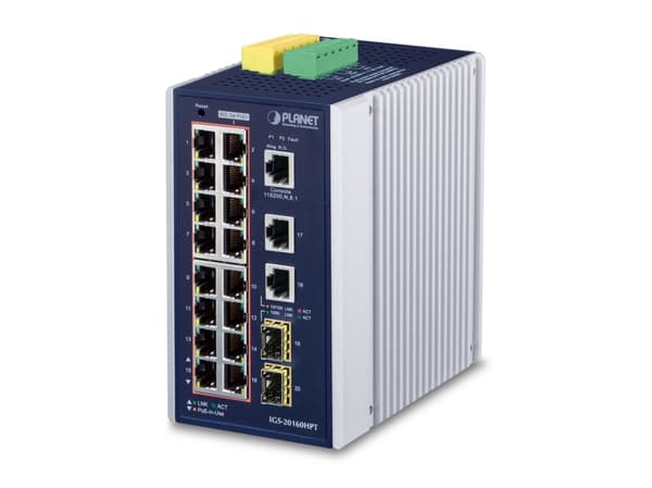 PLANET IGS-20160HPT, Hallittu, L2/L3, Gigabit Ethernet (10/100/1000), Täysin kaksipuolinen, Power over Ethernet -tuki, Seinäkiinnitteinen