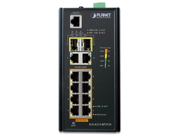 PLANET IGS-4215-8P2T2S, hanterad, L2/L4, Gigabit Ethernet (10/100/1000), Full duplex, Strömförsörjning via Ethernet (PoE) stöd, Monteringsbar på vägg
