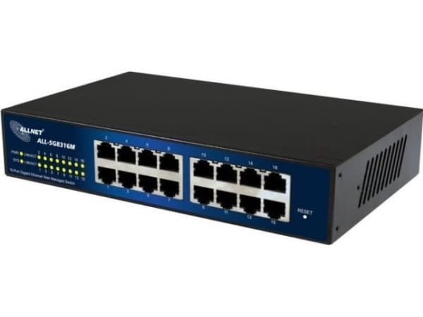 ALLNET 112534, Håndtert, L2, Gigabit Ethernet (10/100/1000), Rack-montering, 19U, Kan monteres på vegg