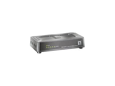 LevelOne FSW-0508TX - Switch - ohanterad - 5 x 10/100 - skrivbordsmodell Svart, Grå