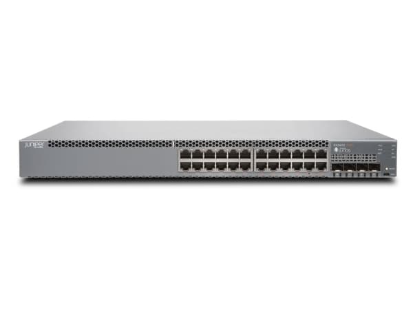 Juniper Networks EX Series EX3400-24P - Switch - L3 - Styrt - 24 x 10/100/1000 (PoE+) + 4 x Gigabit SFP / 10 Gigabit SFP+ + 2 x 40 Gigabit QSFP+ - fr