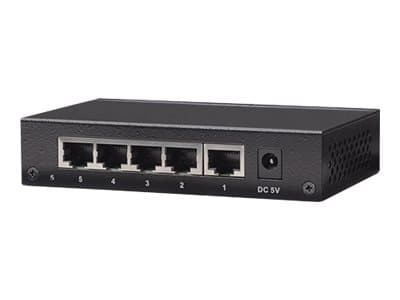 Intellinet 5-Port Fast Ethernet Office Switch, Desktop Size, Metal, IEEE 802.3az (Energy Efficient Ethernet) - Switch - 5 x 10/100 - skrivbordsmodell