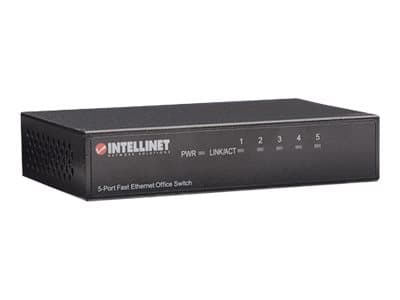 Intellinet 5-Port Fast Ethernet Office Switch, Desktop Size, Metal, IEEE 802.3az (Energy Efficient Ethernet) - Switch - 5 x 10/100 - skrivbordsmodell