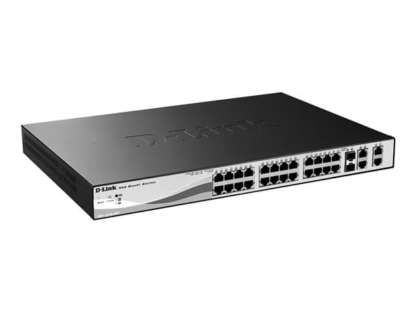 D-Link DES 1210 - Switch - Styrt - 24 x 10/100 + 2 x kombo-Gigabit SFP + 2 x 10/100/1000 - stasjonær - PoE