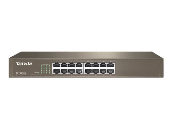 Tenda TEF1016D - Switch - 16 x 10/100 - skrivbordsmodell, rackmonterbar