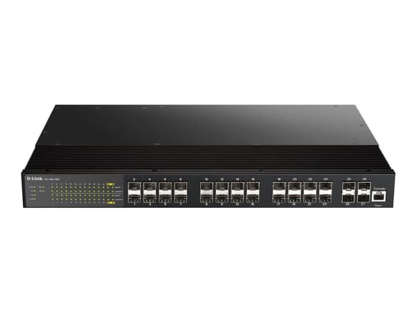D-Link DIS 700G-28XS - Switch - L2+ - Administreret - 24 x Gigabit SFP + 4 x 10 Gigabit SFP+ - monterbar på stativ