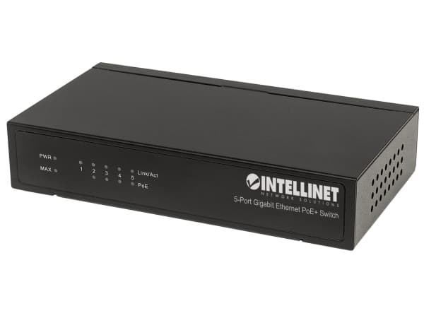 Intellinet 561228, Ohanterad, Gigabit Ethernet (10/100/1000), Strömförsörjning via Ethernet (PoE) stöd