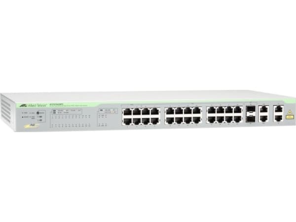 Allied Telesis AT FS750/28PS - Switch - Administrerad - 20 x 10/100 (PoE) + 2 x kombinations-Gigabit SFP + 2 x 10/100/1000 + 4 x 10/100 (PoE+) - skri