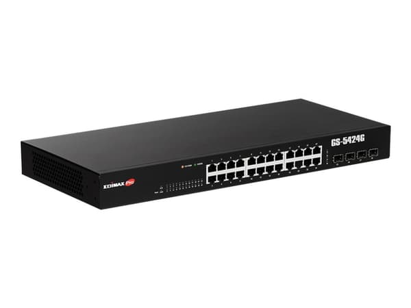 Edimax Pro GS-5424G - Switch - smart - 24 x 10/100/1000 + 4 x SFP - rackmonterbar Svart