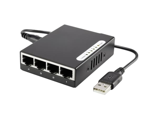 Renkforce RF-4451433 Strømforsyning-switch 5 porte 100 MBit/s USB-strømforsyning