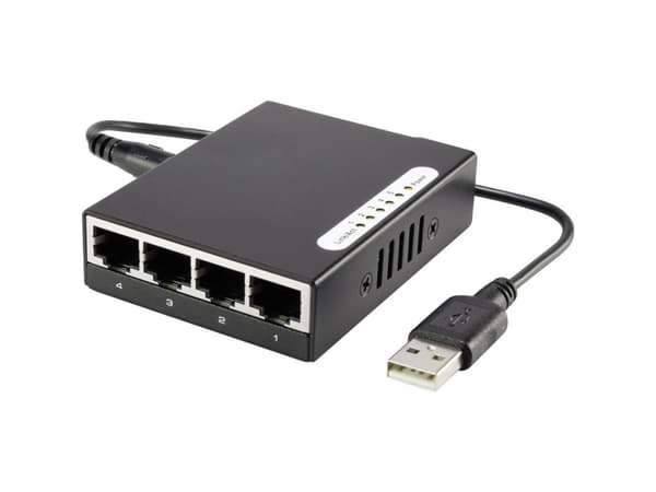 Renkforce RF-4451433 Strømforsyning-switch 5 porte 100 MBit/s USB-strømforsyning