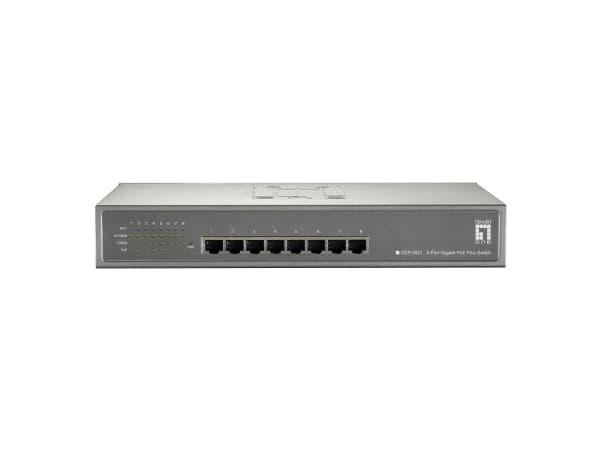 LevelOne GEP-0821 - Switch - 8 x 10/100/1000 (PoE) - skrivbordsmodell - PoE