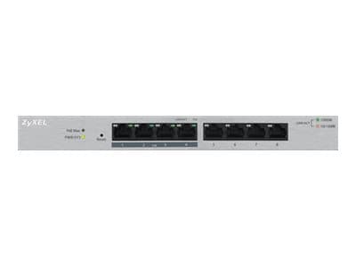 Zyxel GS1200-8HP - Switch - Styrt - 4 x 10/100/1000 + 4 x 10/100/1000 (PoE+) - stasjonær - PoE+ (60 W) Grå