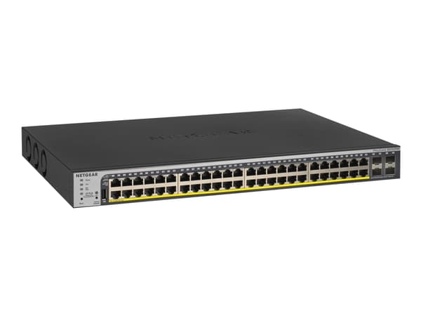 NETGEAR Pro GS752TPP - Switch - L3 - smart - 48 x 10/100/1000 (PoE+) + 4 x Gigabit SFP - monterbar på stativ - PoE+ (760 W)