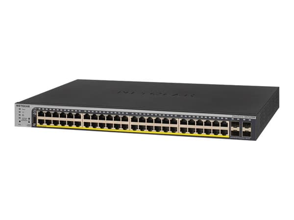 NETGEAR Pro GS752TPP - Switch - L3 - smart - 48 x 10/100/1000 (PoE+) + 4 x Gigabit SFP - rackmonterbar - PoE+ (760 W) Sort