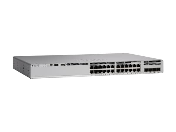Cisco Catalyst 9200L - Network Advantage - switch - L3 - 24 x 10/100/1000 (PoE+) + 4 x 10 Gigabit SFP+ (upplänk) - rackmonterbar - PoE+ (740 W)