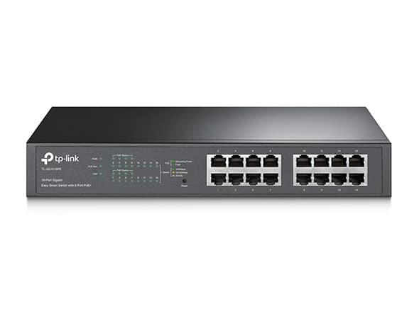 TP-Link TL-SG1016PE - Switch - smart - 8 x 10/100/1000 (PoE+) + 8 x 10/100/1000 - stasjonær, rackmonterbar - PoE+ (110 W)