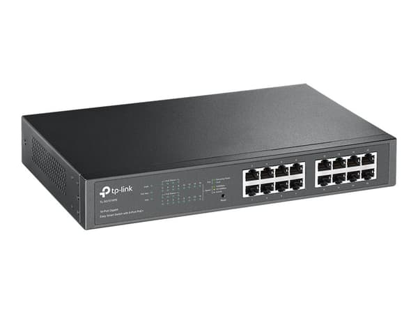 TP-Link TL-SG1016PE - Switch - smart - 8 x 10/100/1000 (PoE+) + 8 x 10/100/1000 - skrivbordsmodell, rackmonterbar - PoE+ (110 W)