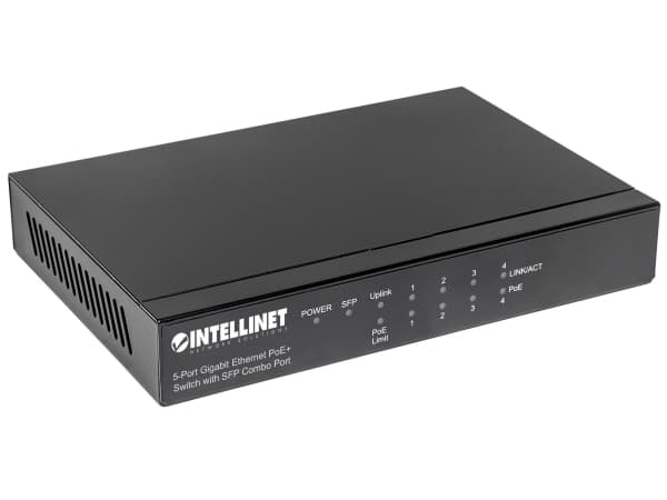 Intellinet 561174, Gigabit Ethernet (10/100/1000), Full duplex, Strömförsörjning via Ethernet (PoE) stöd