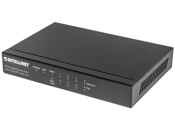 Intellinet 561174, Gigabit Ethernet (10/100/1000), Full duplex, Strömförsörjning via Ethernet (PoE) stöd