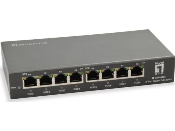 LevelOne GEP-0823 - Switch - 8 x 10/100/1000 (PoE+) - stasjonær - PoE+ (120 W)