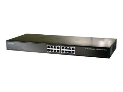 PLANET GSW-1601 - Switch - ikke-styrt - 16 x 10/100/1000 - stasjonær Blå