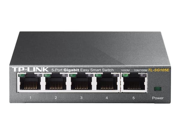 TP-Link TL-SG105E Ohanterad L2 Gigabit Ethernet (10/100/1000) Svart