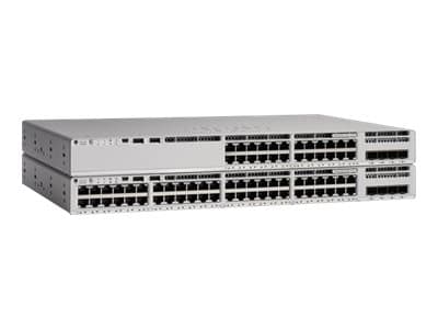 Cisco Catalyst 9200 - Network Advantage - switch - L3 - smart - 24 x 10/100/1000 (PoE+) - rackmonterbar - PoE+ Grå
