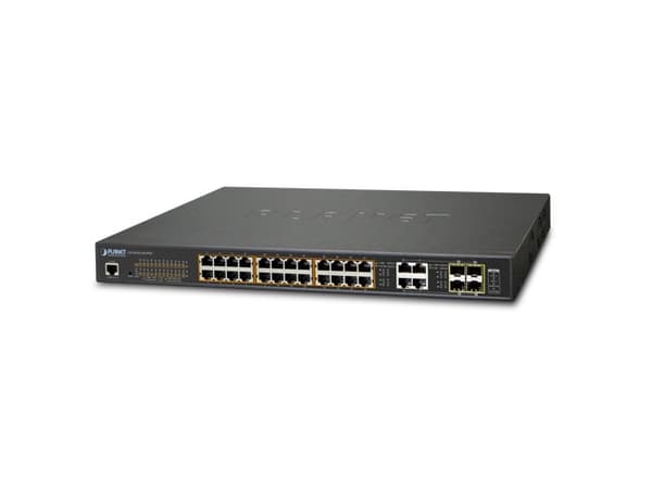 PLANET GS-4210-24UP4C - Switch - Styrt - 24 x 10/100/1000 (UPOE) + 4 x kombo-Gigabit SFP - stasjonær, rackmonterbar - UPOE (600 W)