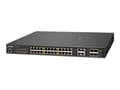 Miniatyrbilde 1 av 5: PLANET GS-4210-24UP4C - Switch - Styrt - 24 x 10/100/1000 (UPOE) + 4 x kombo-Gigabit SFP - stasjonær, rackmonterbar - UPOE (600 W)