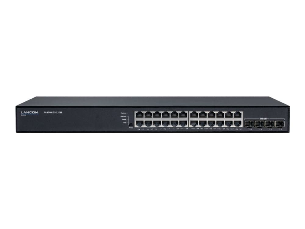 LANCOM GS-2328P - Switch - Styrt - 24 x 10/100/1000 (PoE+) + 4 x 1 Gigabit / 10 Gigabit SFP+ - rackmonterbar - PoE+ (370 W)