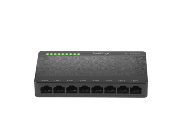 Lanberg DSP1-0108 - Switch - ikke-styrt - 8 x 10/100 - stasjonær