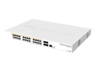 MikroTik Cloud Router Switch CRS328-24P-4S+RM - Switch - L3 - Administreret - 24 x 10/100/1000 (PoE) + 4 x 10 Gigabit SFP+ - monterbar på stativ - Po Vit